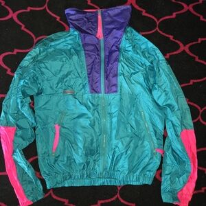 Vintage 90s Multicolor Mens Columbia Windbreaker Size Small